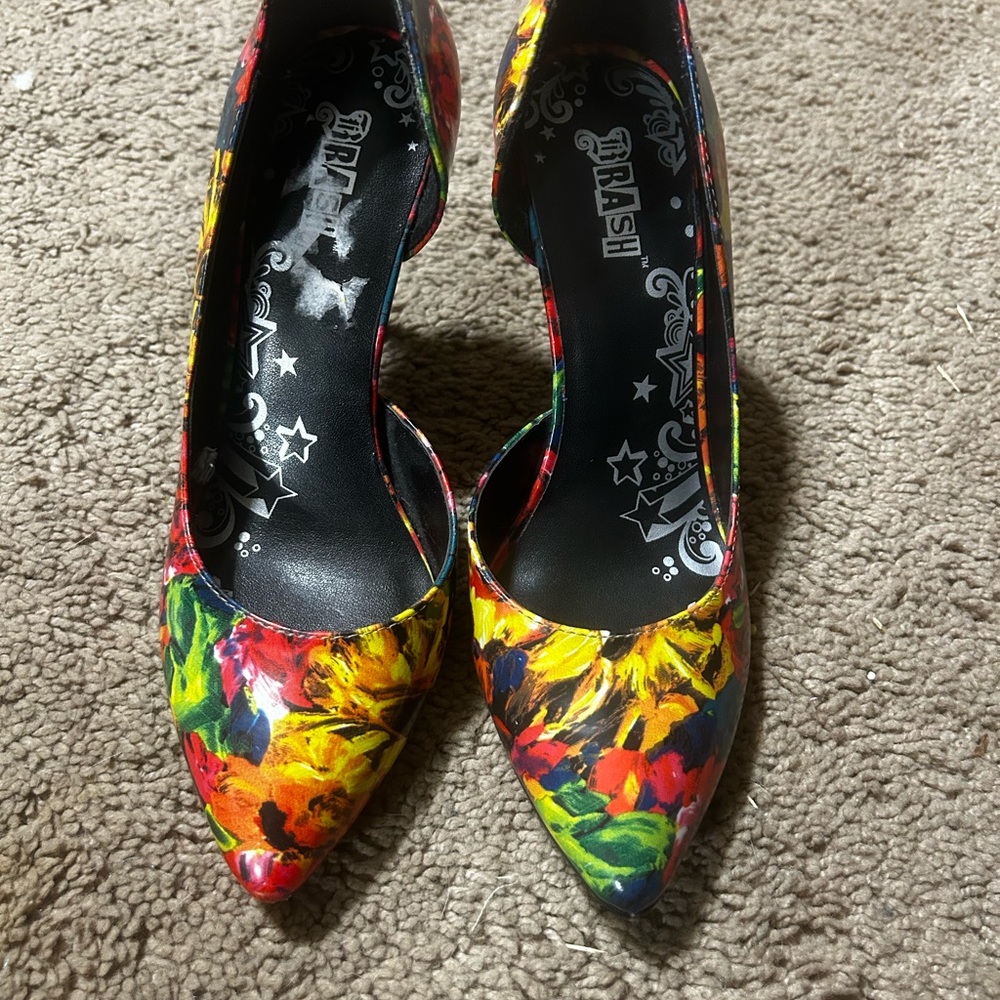 Vibrant Multicolor Floral Heels
